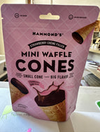 Mini Waffle Cones- Strawberry Crème