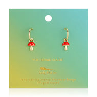 Mushroom Hoop Earrings