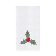 Christmas Holly French Knot Kitchen Towel