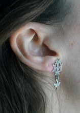 Load image into Gallery viewer, Earrings: Silver Huguenot Cross